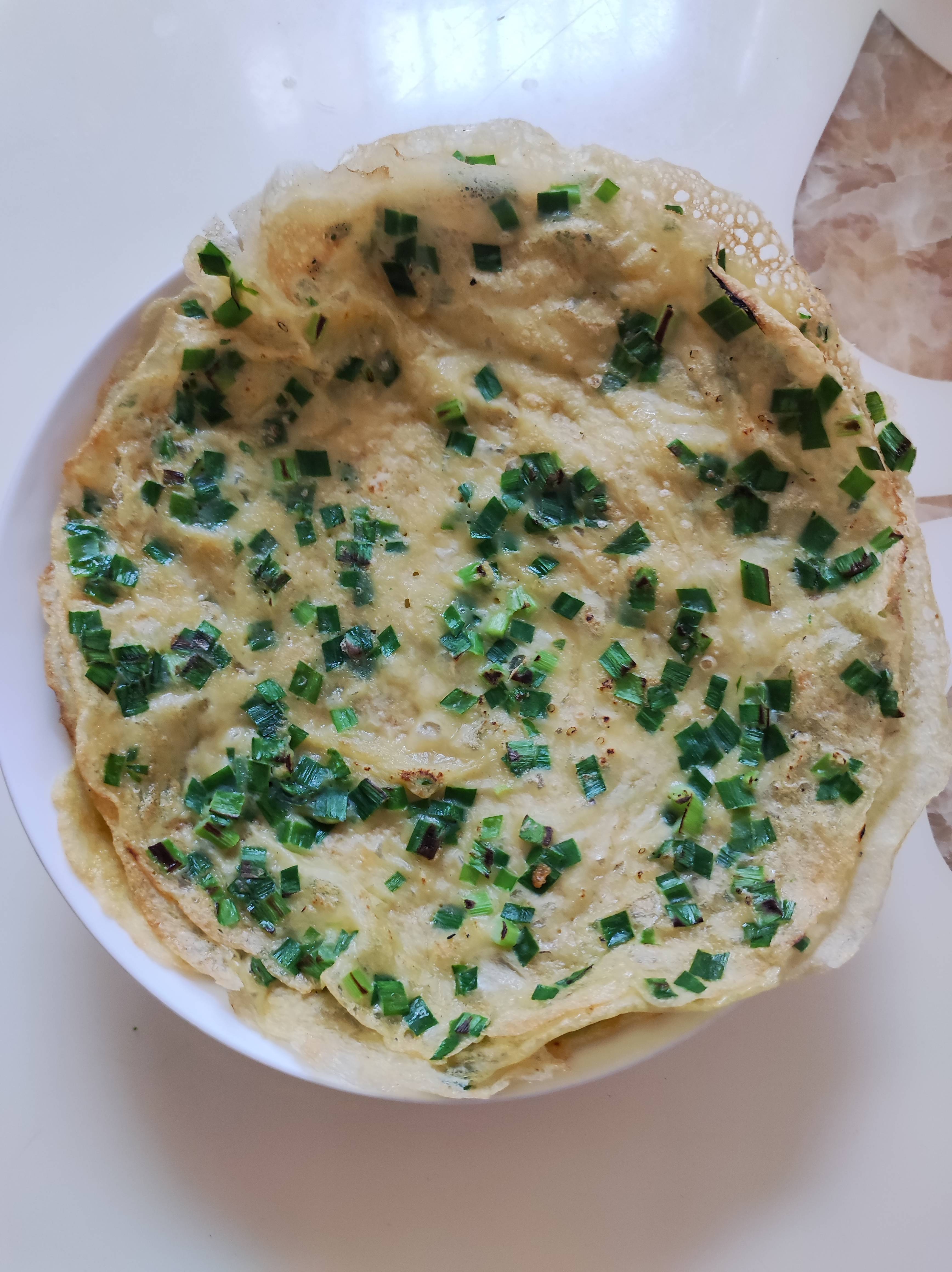 红薯粉韭菜鸡蛋煎饼